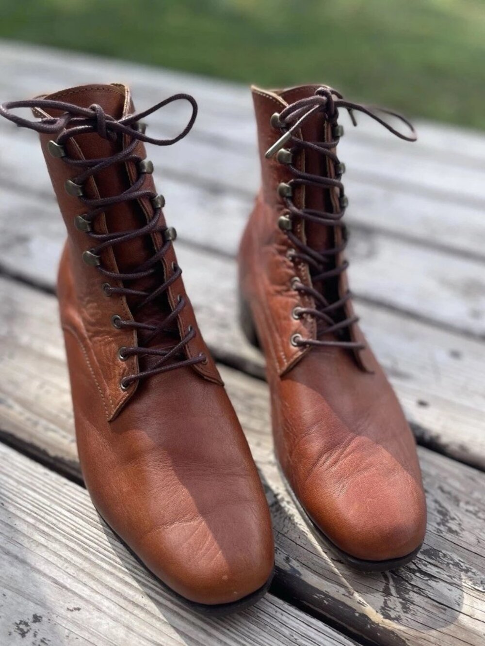 The Dawn Boot by Christy Dawn Size 10 Walnut Lace Up Victorian Derby Boots - Picture 2 of 7